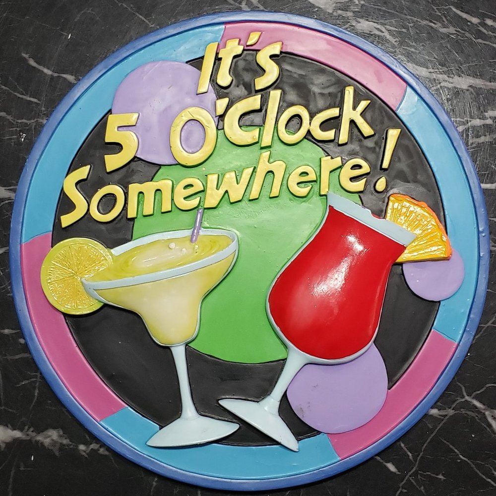 Wall hanging. Fun,waterproof signage. 9 1/2 " dia.